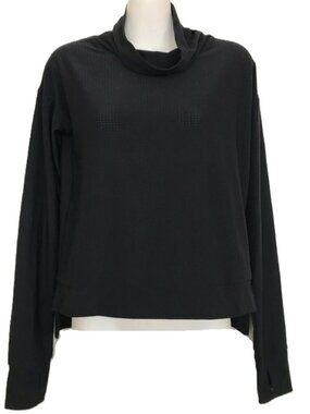 MPG Black Funnel Neck Athletic Long Sleeve Top Athletic Mesh Women's Medium